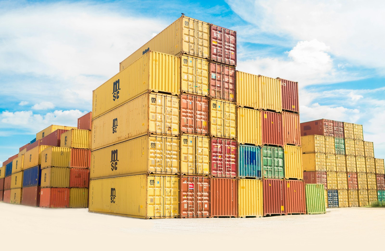 Container ship at sea for international trade