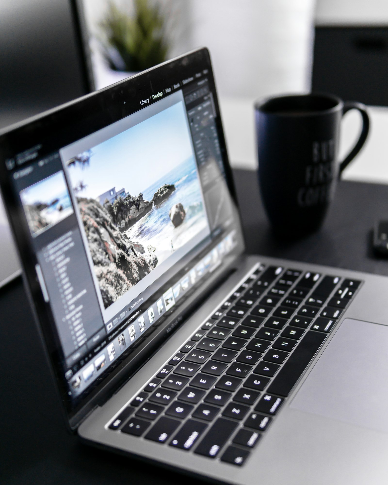 MacBook Pro on desk workspace