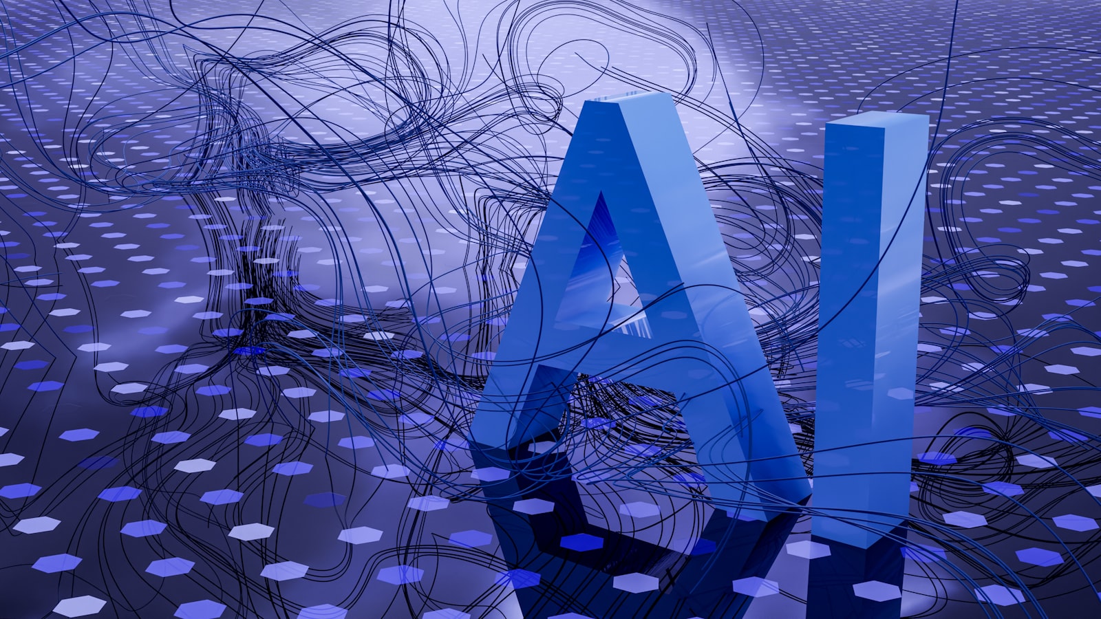 Abstract AI neural network visualization